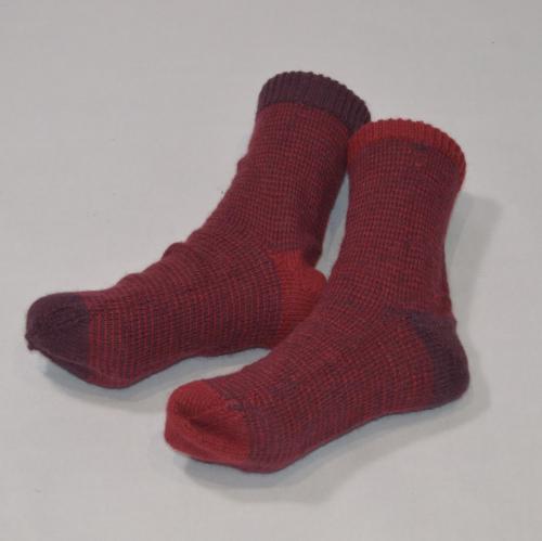 Ankle Length Two Colour Stripe Alpaca Socks